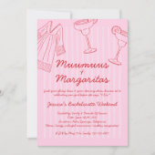 Muumuus & Margaritas Pink & Red Bachelorette Einladung (Vorderseite)