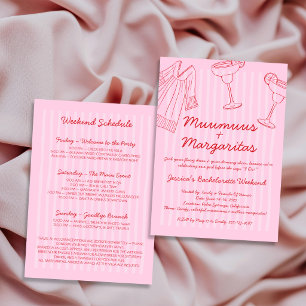 Muumuus und Margaritas Rosa und Rote Junggesellinn Einladung