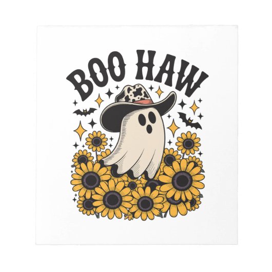 Muuuh Kuh Geist Western Halloween Notizblock (Vorderseite)