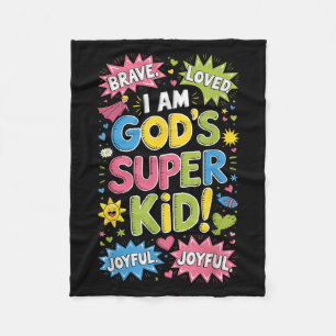 Muve Loved God's Super Kid Christlich Faith Affirm Fleecedecke
