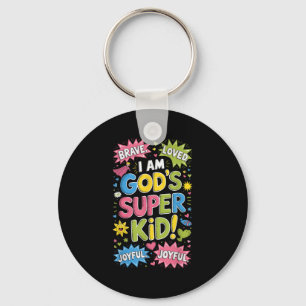 Muve Loved God's Super Kid Christlich Faith Affirm Schlüsselanhänger