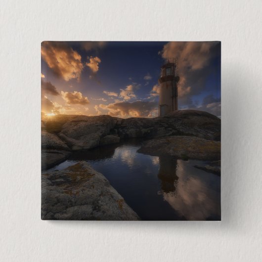 Muxia Leuchtturm | Galizien, Spanien Button (Vorderseite)