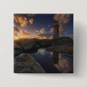 Muxia Leuchtturm Galizien, Spanien Button