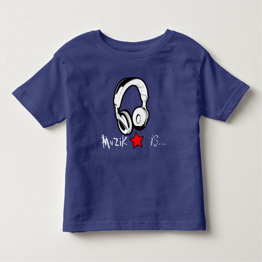 MuZiK ist… Kleinkind-T-Shirt mit Kopfhörer und Kleinkind T-shirt (Vorderseite)