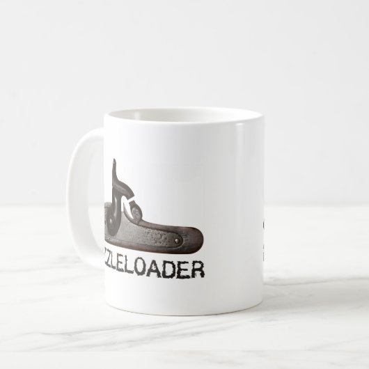 Muzzleloader Hinterteil u. Hammer, Kaffeetasse (Vorderseite Links)