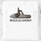 Muzzleloader-Schnürsenkel und Hammer, schwarze Pul Rechteckiger Aufkleber (Tasche)