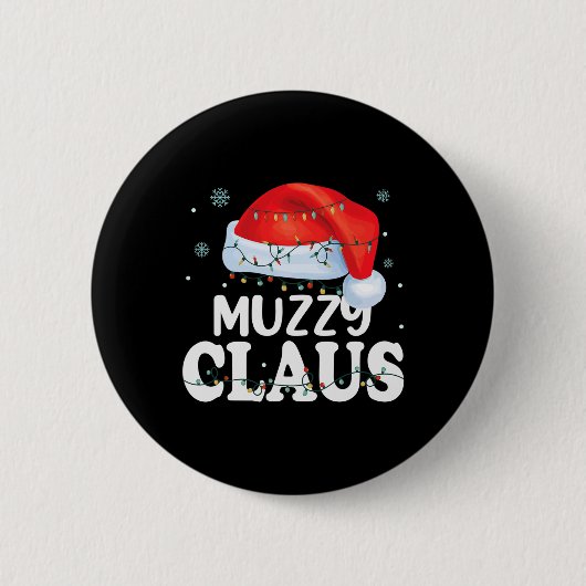 Muzzy Claus Xmas Familie Matching Funny Oma Chr Button (Vorderseite)