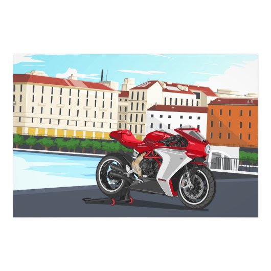 MV Agusta Superveloce in Venedig Fotodruck (Vorne)