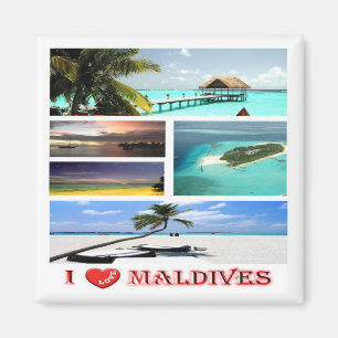 MV MALDIVES - I Liebe Collage - Kühlschrank Magnet
