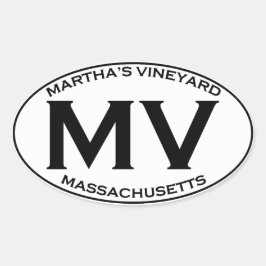 MV - Martha's Vineyard Massachusetts Ovaler Aufkleber