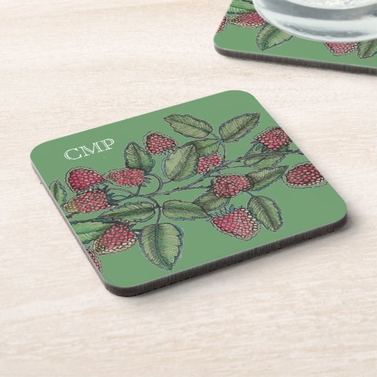 MV Raspberry Bramble Cork Coaster Untersetzer (Linke Seite)