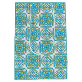 MVB Aquamarine blaue und gelbe Imitate Mittlere Geschenktüte (Rückseite)