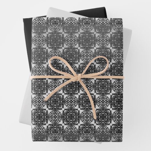MVB Black Imitats Lace Gray Geschenkpapier Set (Beispiel)