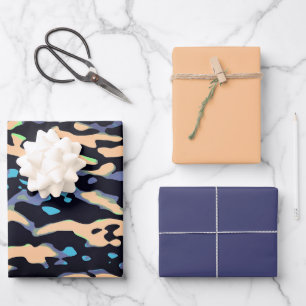 MVB Cameo Masculine Blue 2 Design Geschenkpapier Set