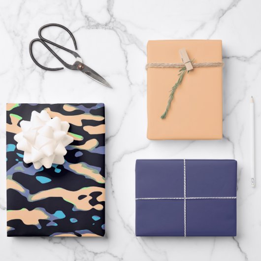 MVB Cameo Masculine Blue 2 Design Geschenkpapier Set (Vorderseite)