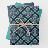 MVB Double Diamond Tribal Blue Muster Geschenkpapier Set (Beispiel)