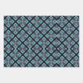MVB Double Diamond Tribal Blue Muster Geschenkpapier Set (Vorderseite)