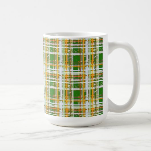 MVB-Fall-Kariert-Grün/Orange/Gelb-Design Kaffeetasse (Rechts)