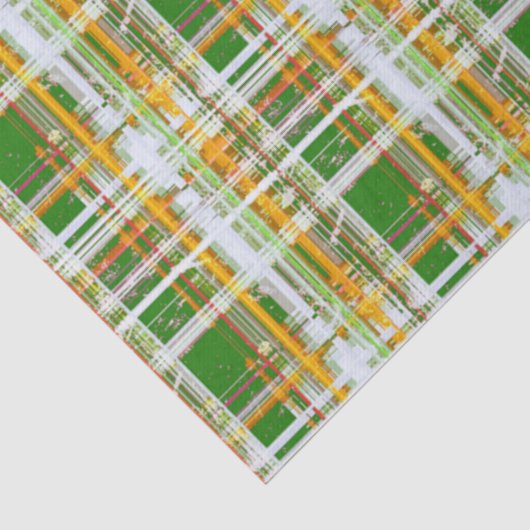 MVB-Fall-Kariert-Grün/Orange/Gelb-Design Seidenpapier (Detail)