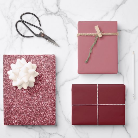 MVB Funkelndes Rosa Design Geschenkpapier Set (Vorderseite)