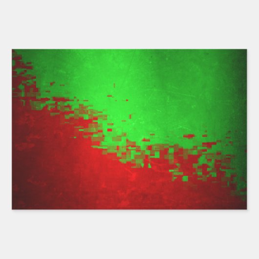 MVB Imitats Digitales Fossilienmuseum Rotes grünes Geschenkpapier Set (Vorderseite)