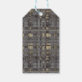 MVB Kariert Grau-Beige-Design Geschenkanhänger (Rückseite)