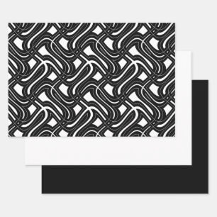 MVB Kontemorarschweißdesign - Schwarz & Weiß Geschenkpapier Set