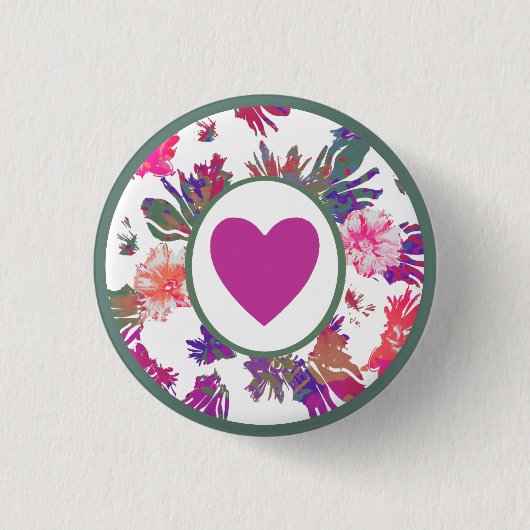 MVB Liebesblumenstrauß-Design Button (Vorderseite)