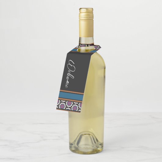 MVB Mexican Monogram Able Accelerator Border Desig Flaschenanhänger (Angewinkelt)