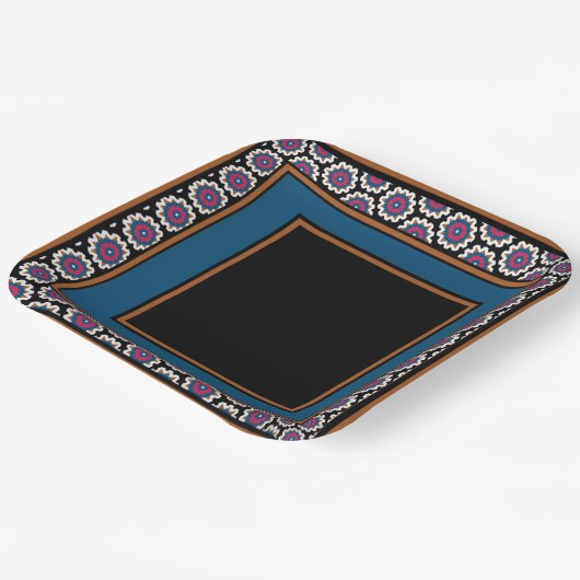 MVB Mexican Monogram Able Accelerator Border Desig Pappteller (Gewinkelt)