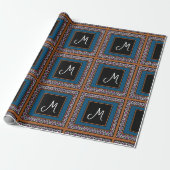 MVB Mexican Monogram Accent Border Design Geschenkpapier (Ungerollt)
