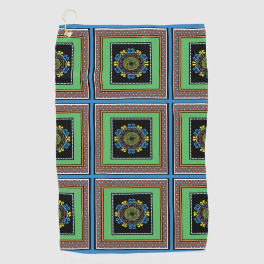 MVB Mexican Monogram Accent Border Design Golfhandtuch (Vorderseite)