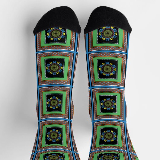 MVB Mexican Monogram Accent Border Design Socken (Oben)