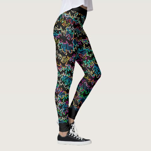 MVB Neon Effect Wave Links Design Leggings (Rechts)