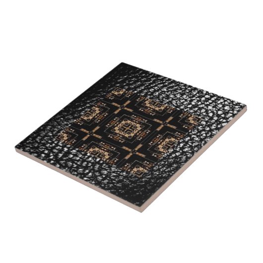 MVB Quad Cross Design Tile / Imitate Leather Black Fliese (Seite)