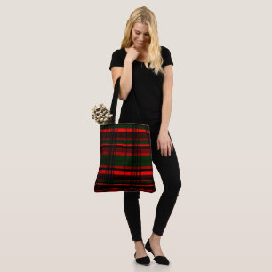 MVB Red Green Kariert Patches Design Tote Bag Tasche