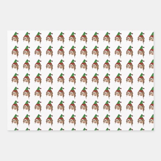 MVB Santa's Elf Hellper Design Geschenkpapier Set (Vorderseite)