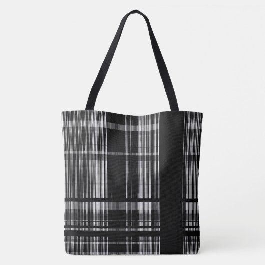 MVB Schwarz/Weiß Kariertes Muster Tasche (Rückseite)