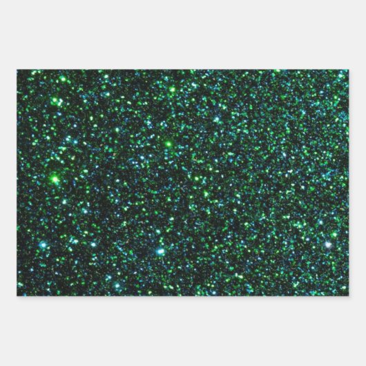 MVB Sparkly Green Blue Design Geschenkpapier Set (Vorderseite)