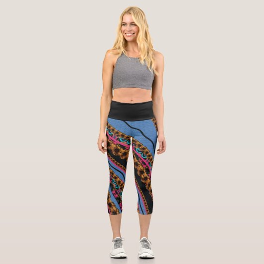 MVB Textile Abstrakte Creative Pieces Capri Leggings (Vorderseite)