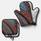 MVB Textile Abstrakte Creative Pieces Ofenhandschuh & Topflappen-Set (Vorderseite/Rückseite)