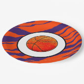 MVB Tiger Streifen Design- Basketball Pappteller (Schrägansicht)