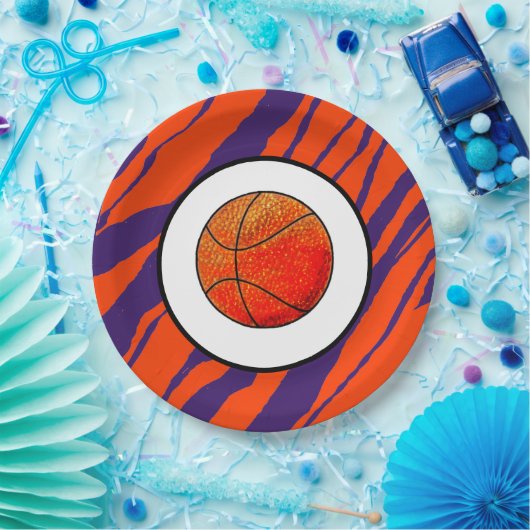 MVB Tiger Stripes Design- Basketball Pappteller (Party)