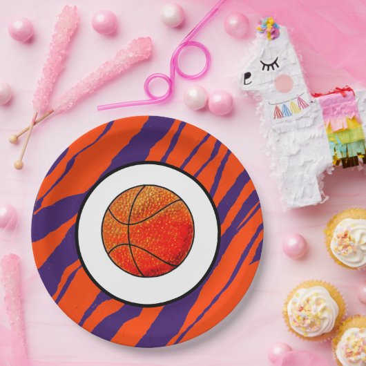 MVB Tiger Stripes Design- Basketball Pappteller (Party)
