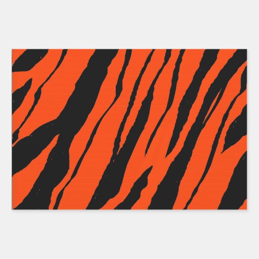 MVB Tiger Stripes Design - Orange & Black Geschenkpapier Set (Vorderseite)