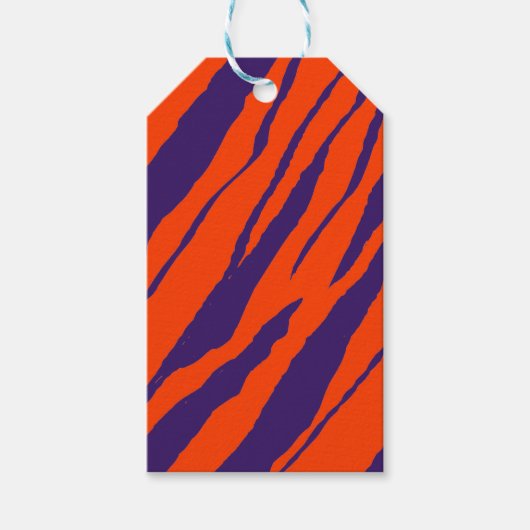 MVB Tiger Stripes Design - orange und Lila Geschenkanhänger (Vorderseite)