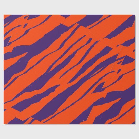 MVB Tiger Stripes Design - orange und Lila Geschenkpapier (Flach)