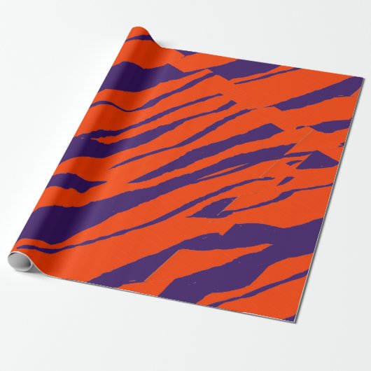 MVB Tiger Stripes Design - orange und Lila Geschenkpapier (Ungerollt)