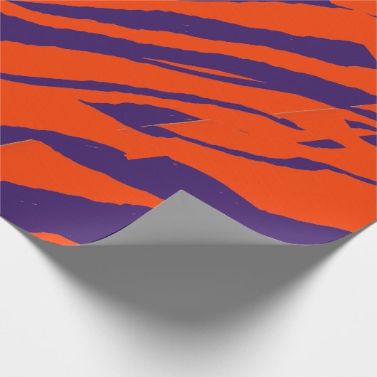 MVB Tiger Stripes Design - orange und Lila Geschenkpapier (Ecke)