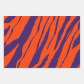 MVB Tiger Stripes Design - orange und Lila Geschenkpapier Set (Vorderseite)